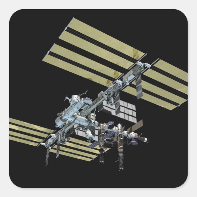 Pegatina Cuadrada Vista generada por ordenador 9 (Anverso)