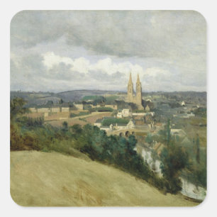 Pegatina Cuadrada Vista general de la ciudad del Santo-Lo, c.1833