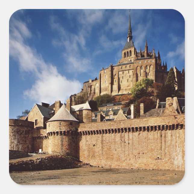 Pegatina Cuadrada Vista general desde la base de las murallas (Anverso)