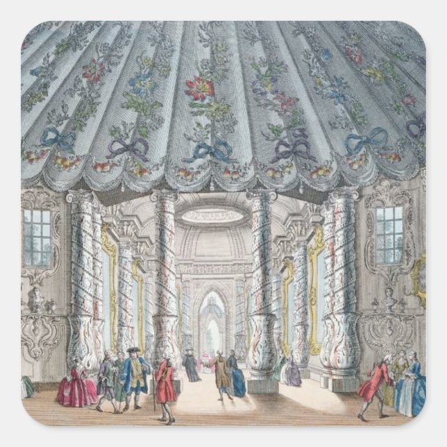 Pegatina Cuadrada Vista interior de la elegante sala de música (Anverso)