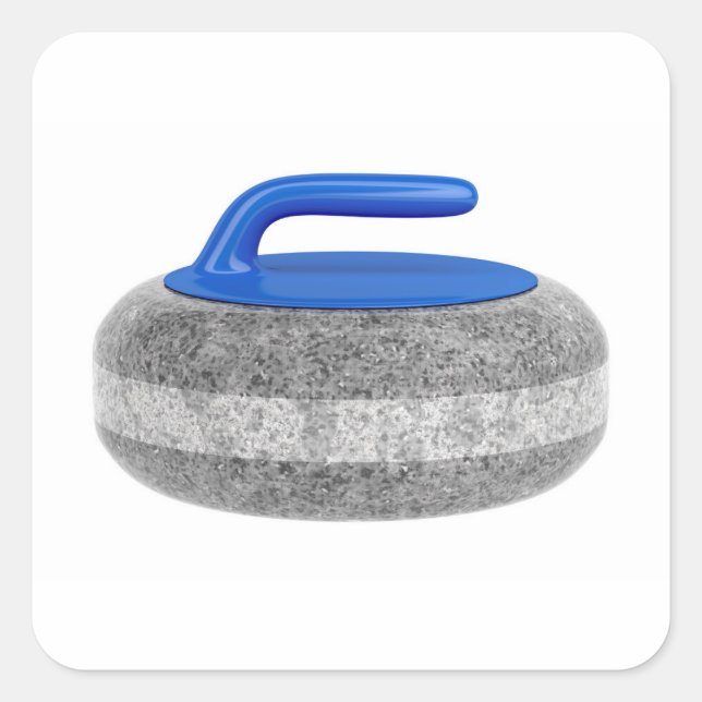 Pegatina Cuadrada Vista lateral de la piedra curvada (Anverso)