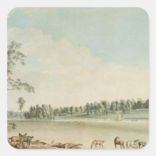 Pegatina Cuadrada Vista noroeste de Wakefield Lodge en Whittlebury