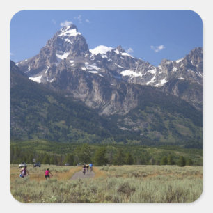 Pegatina Cuadrada Vista panorámica de la cordillera Teton