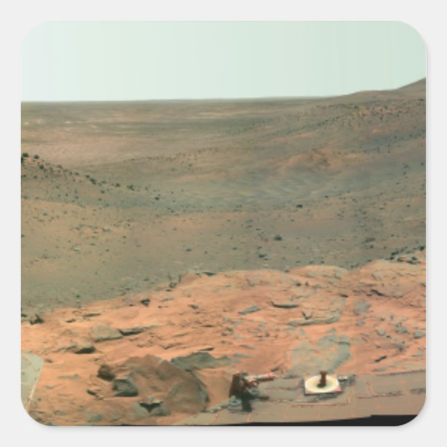 Pegatina Cuadrada Vista panorámica de Marte (Anverso)