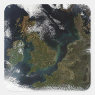 Pegatina Cuadrada Vista por satélite de Europa del Norte