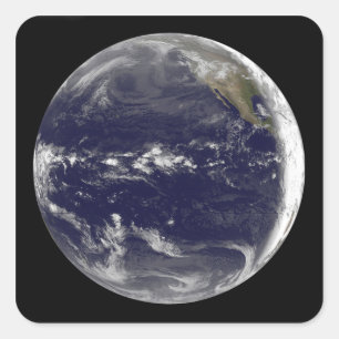 Pegatina Cuadrada Vista por satélite de la tierra