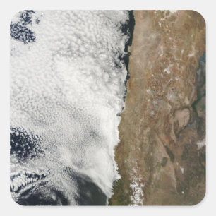 Pegatina Cuadrada Vista por satélite de las montañas de los Andes