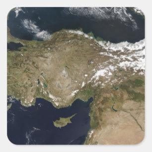 Pegatina Cuadrada Vista por satélite de Turquía
