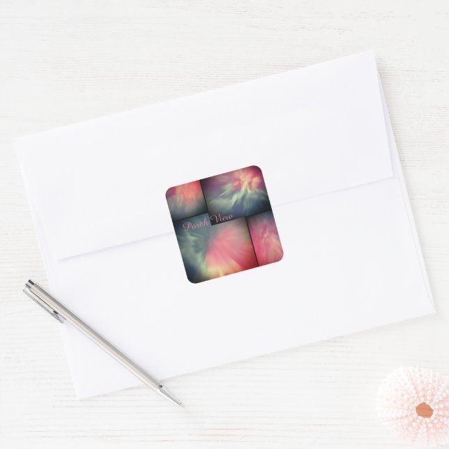 Pegatina Cuadrada Vista Porch / Corona / (Sobre)