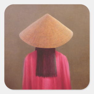 Pegatina Cuadrada Vista posterior de Vietnam pequeño