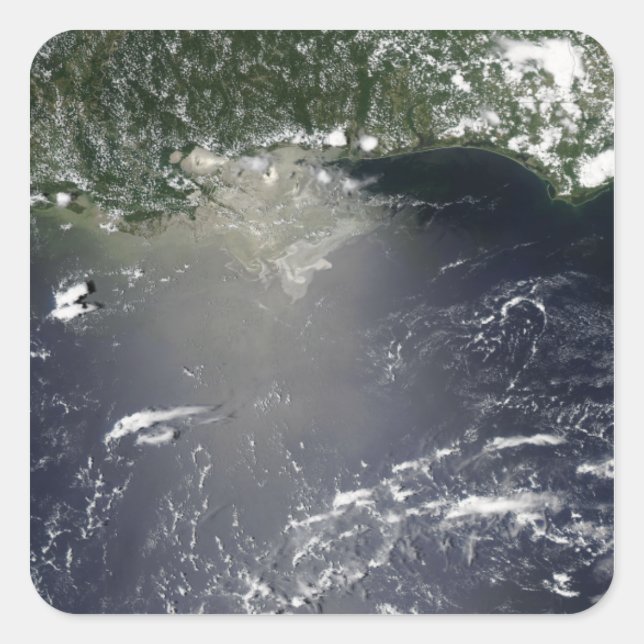 Pegatina Cuadrada Vista satelital de las fugas de petróleo (Anverso)