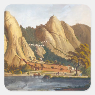 Pegatina Cuadrada Vista sur de Sewandroog, ilustracion de 'Twelv'