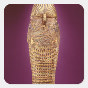 Pegatina Cuadrada Vista trasera de uno de los ataúdes canópicos