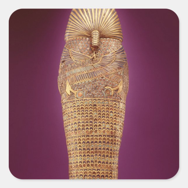 Pegatina Cuadrada Vista trasera de uno de los ataúdes canópicos (Anverso)