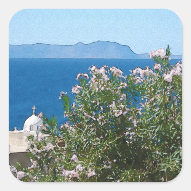 Pegatina Cuadrada Vistas al mar (Anverso)