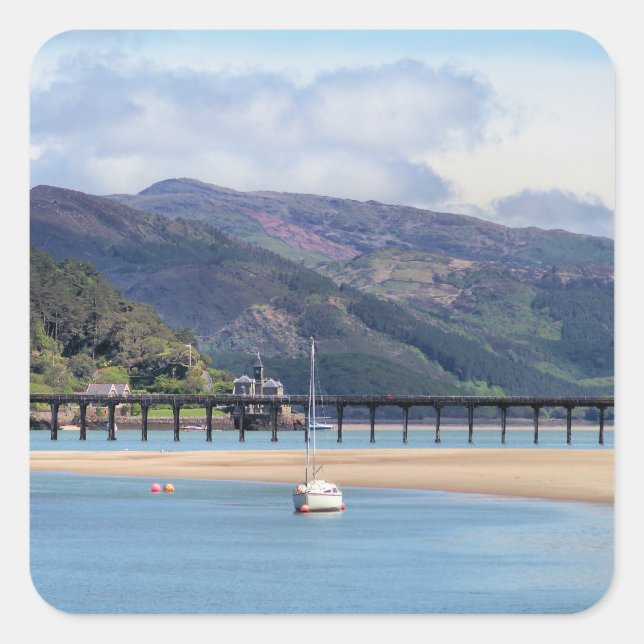 PEGATINA CUADRADA VISTAS DE GALES (Anverso)