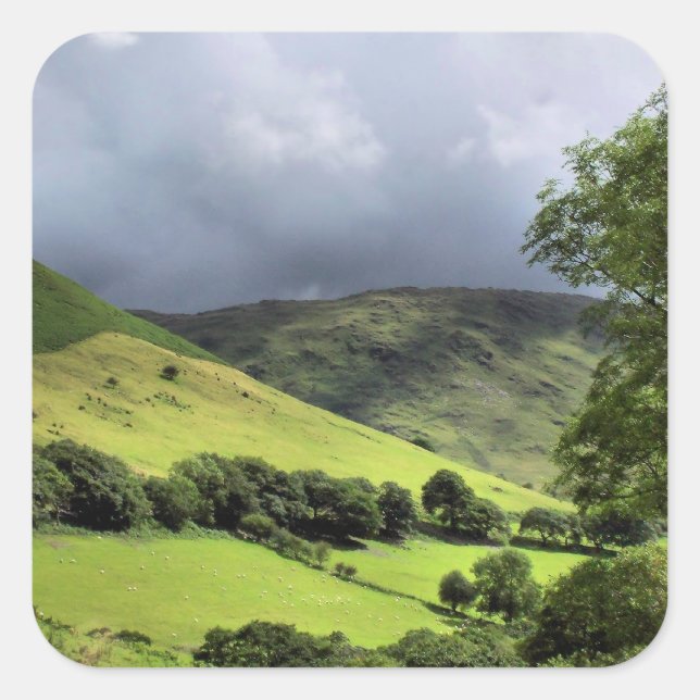 PEGATINA CUADRADA VISTAS DE GALES (Anverso)