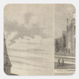 Pegatina Cuadrada Vistas de iglesias católicas alemanas en Minnesota