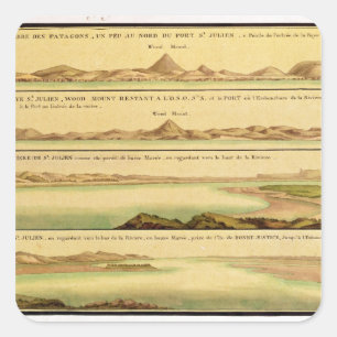 Pegatina Cuadrada Vistas del puerto de San juliano, Patagonia