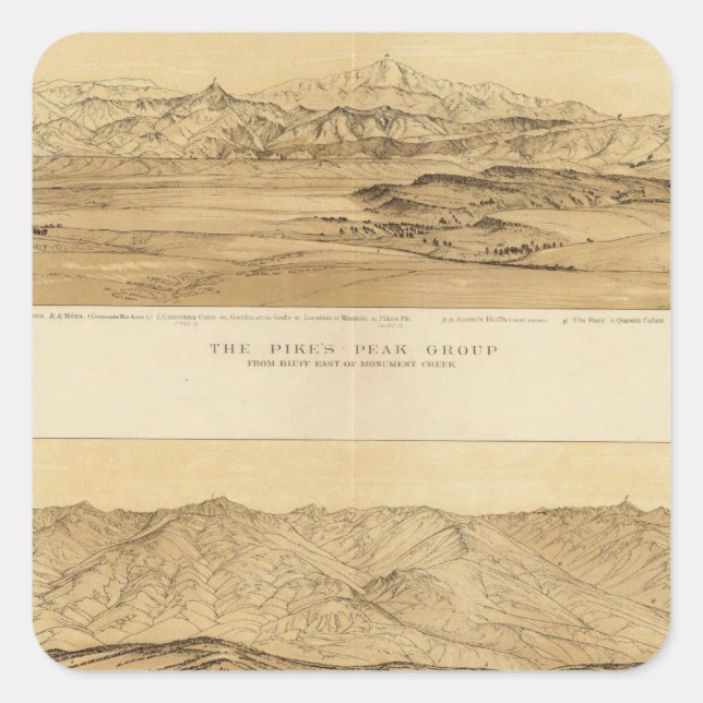 Pegatina Cuadrada Vistas panorámicas de Colorado (Anverso)