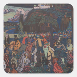 Pegatina Cuadrada Vitalidad Abstracta, Wassily Kandinsky Vida Colori