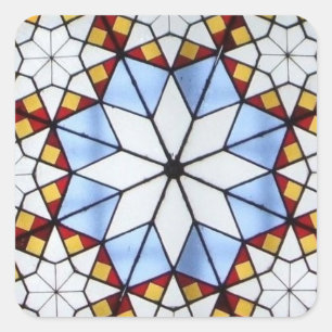 Pegatina Cuadrada Vitral geométrico