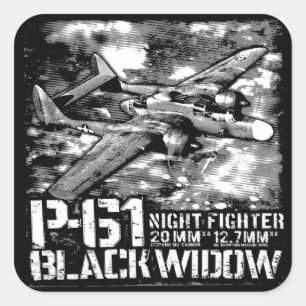 Pegatina Cuadrada Viuda negra P-61