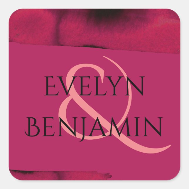 Pegatina Cuadrada Viva Magenta Modern (Anverso)