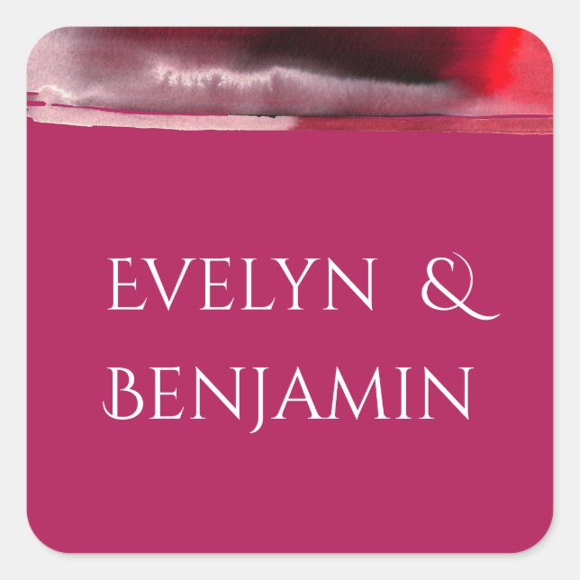 Pegatina Cuadrada Viva Magenta Modern (Anverso)