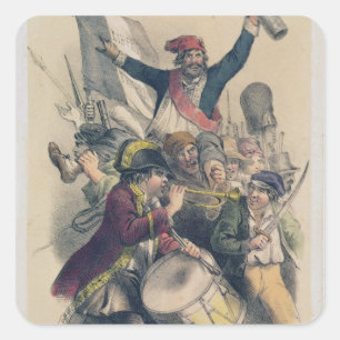 Pegatina Cuadrada Vive la República, 1848