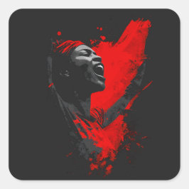 Pegatina Cuadrada Voice in Red