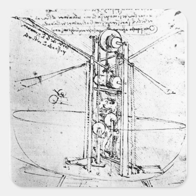 Pegatina Cuadrada Volador de pájaro en posición vertical (Anverso)