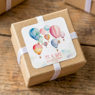 Pegatina Cuadrada Volando globos de aire caliente es una diversión d