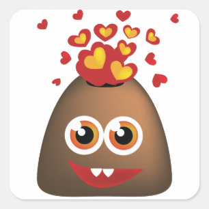 Pegatina Cuadrada Volcán de amor lindo