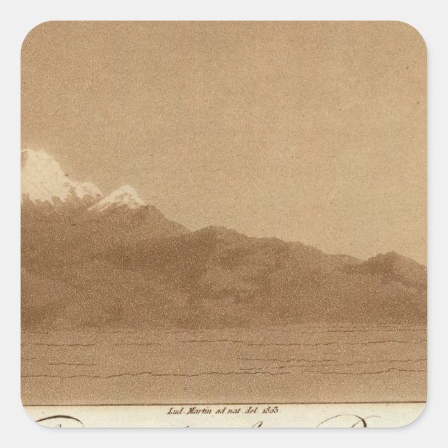 Pegatina Cuadrada Volcanes de la Ciudad de México (Anverso)