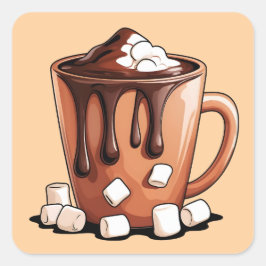 Pegatina Cuadrada Volcano Hot Chocolate Dream Mug sticker