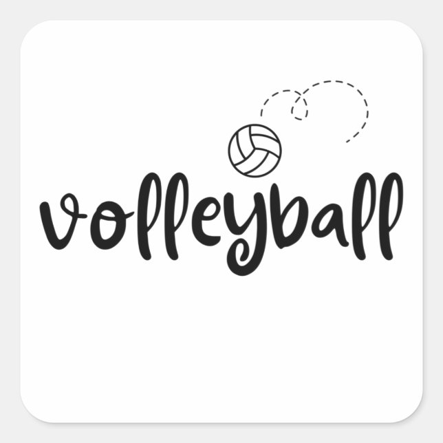 Pegatina Cuadrada Voleibol. (Anverso)
