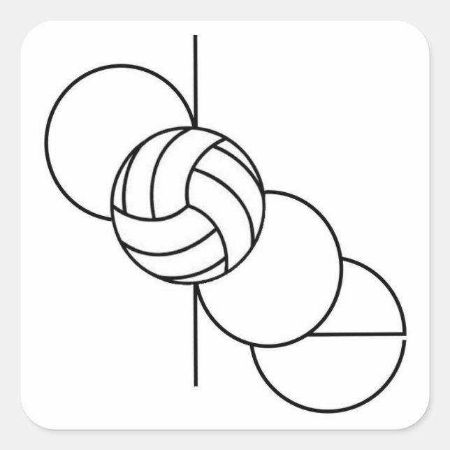 Pegatina Cuadrada Voleibol Dope (Anverso)