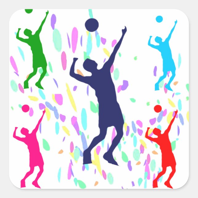 PEGATINA CUADRADA VOLLEYBALL (Anverso)
