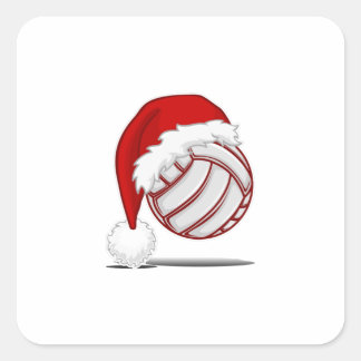 Pegatina Cuadrada Volleyball players Fans Xmas outfit fun Christmas