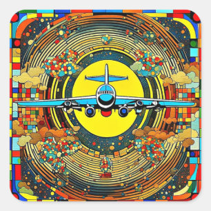 Pegatina Cuadrada Voló 15