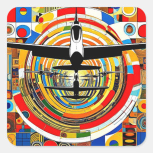 Pegatina Cuadrada Voló 7