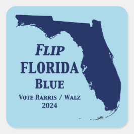 Pegatina Cuadrada Voltear Florida Blue en 2024