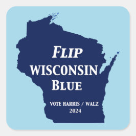 Pegatina Cuadrada Voltear Wisconsin Blue en 2024
