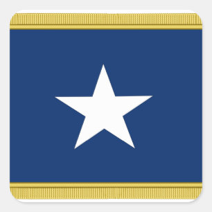Pegatina Cuadrada Voluntarios de Tejas Cofederate de la bandera azul