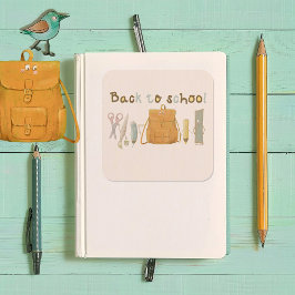 Pegatina Cuadrada Volver a los amigos de la escuela