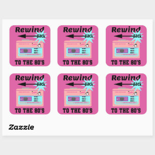 Pegatina Cuadrada Volver a los años 80