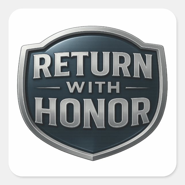 Pegatina Cuadrada Volver con Honor™ LDS (Anverso)