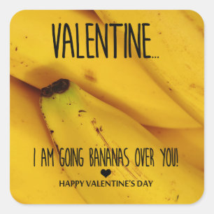 Pegatina Cuadrada Volviéndose locos por ti Día de San Valentín