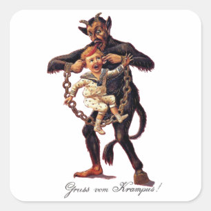 Pegatina Cuadrada Vom de Gruss (saludos de) Krampus